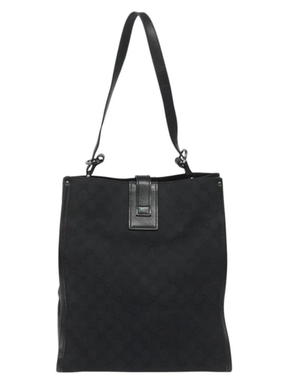 GUCCI GG Canvas Tote Bag Black Silver 109101 Auth nb119 - Picture 3 of 16